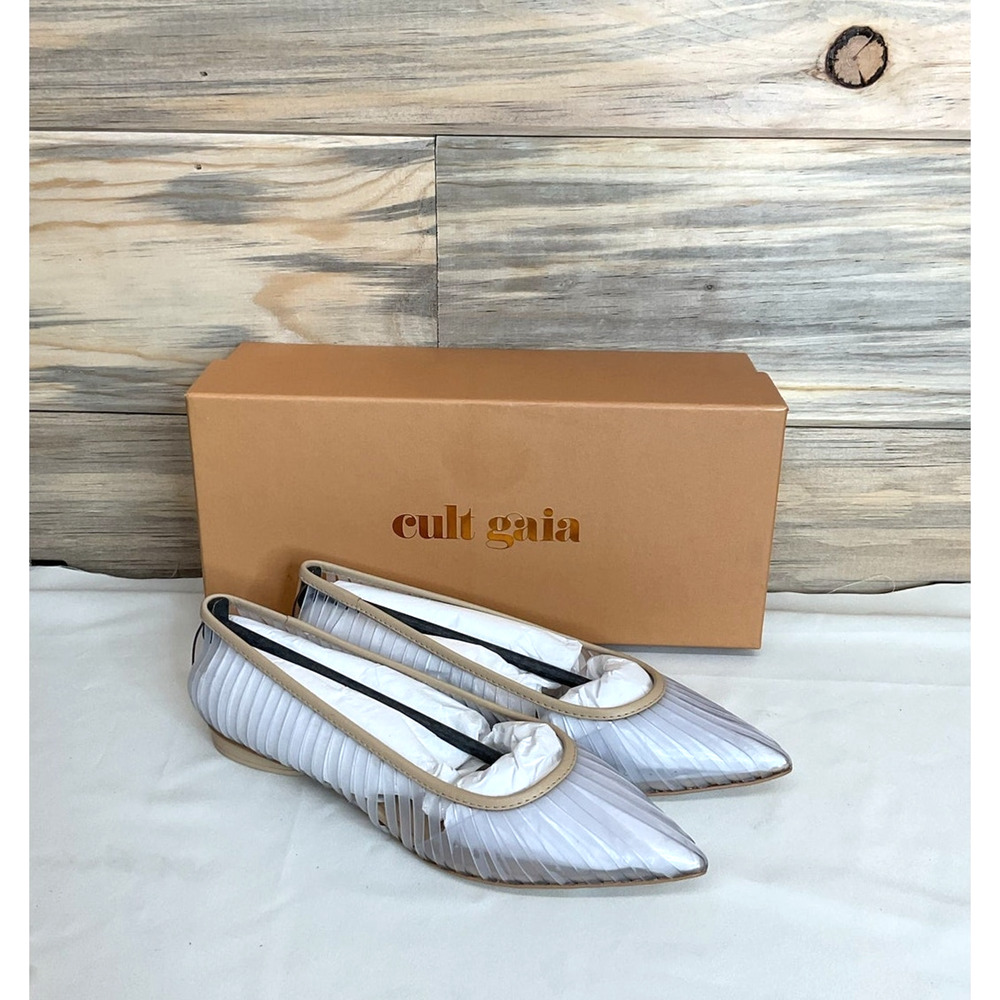 CULT GAIA Clear Leena Flat Shoe Womens 7.5 EU 37.5 Pointed Toe